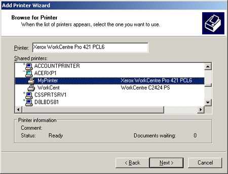 Sharing a Printer on a Windows Network