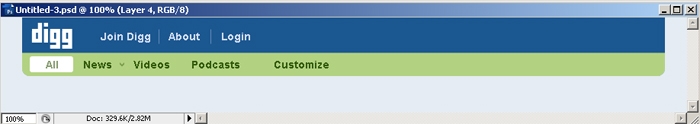 Digg Header Photoshop Tutorial