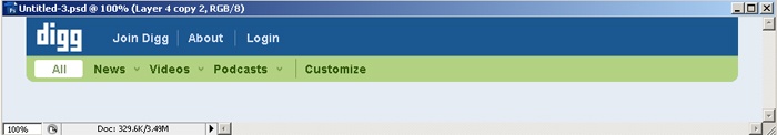 Digg Header Photoshop Tutorial