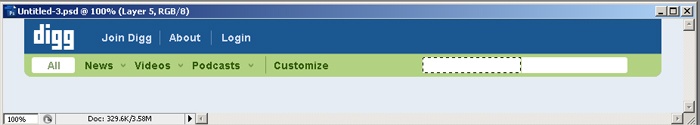 Digg Header Photoshop Tutorial