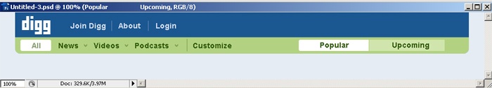 Digg Header Photoshop Tutorial