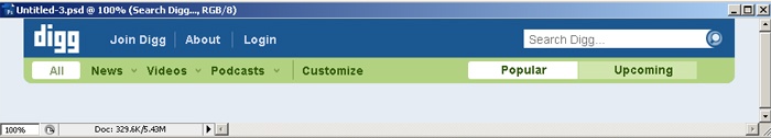 Digg Header Photoshop Tutorial