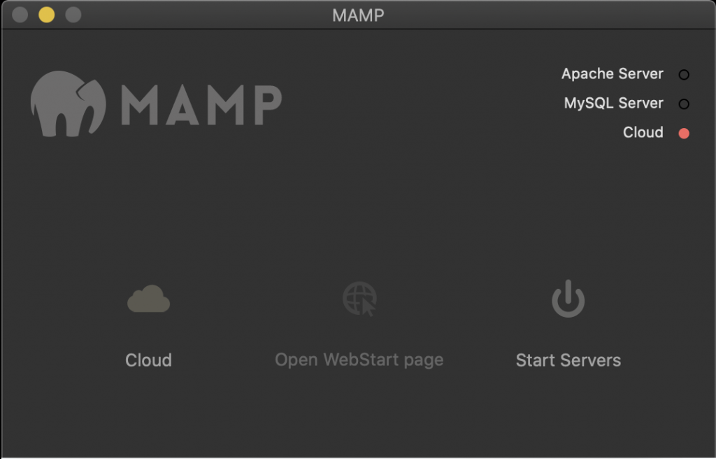 mamp control panel