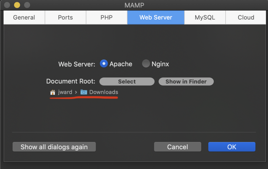 mamp document root